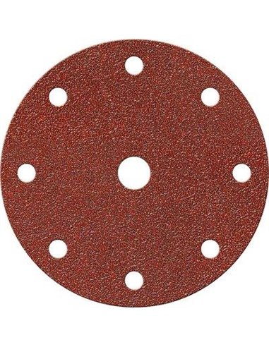 DISCO ABRASIVO FIBRATO VELCRATO 9 FORI IMPERIAL MM 150X22,2 GRANA 100 CFPZ  50