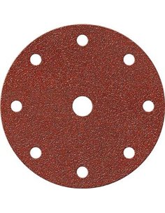 DISCO ABRASIVO FIBRATO VELCRATO 9 FORI IMPERIAL MM 150X22,2 GRANA 360 CFPZ 100