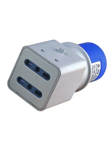 ADATTATORE INDUSTRIALE CEE SPINA CON 2 PRESE IP20 16A