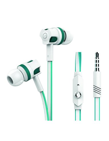 AURICOLARE BIANCO CON MISCROFONO E PULSANTE