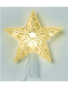 LUCI NATALE PUNTALE STELLA A BATTERIA BIANCO CALDO