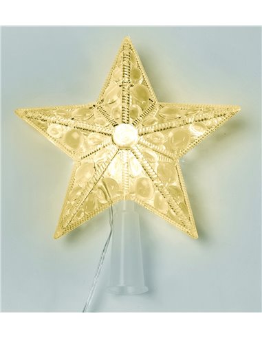 LUCI NATALE PUNTALE STELLA A BATTERIA BIANCO CALDO
