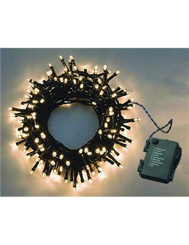 LUCI NATALE 100 LED A BATTERIA BIANCO CALDO