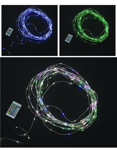LUCI NATALE CATENA LUMINOSA 200 MICRO LED CON TELECOMANDO