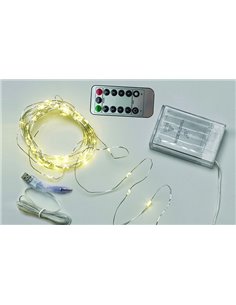 LUCI DI NATALE DECORATIVE 100 MICRO LED A BATTERIA