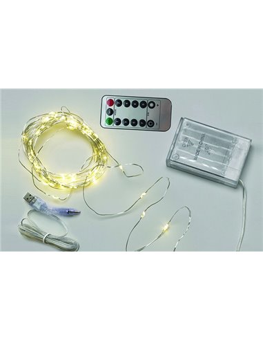 LUCI DI NATALE DECORATIVE 100 MICRO LED A BATTERIA