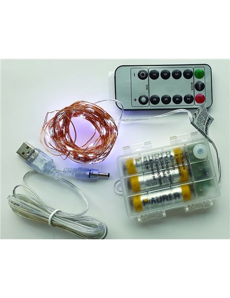 LUCI DI NATALE DECORATIVE 100 MICRO LED A BATTERIA