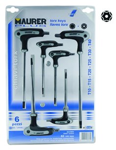 SERIE CHIAVI MASCHIO TORX CON FORO 6 PEEZZI