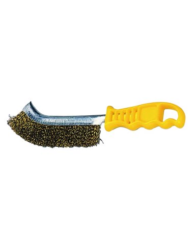 SPAZZOLA A MANO CURVA FILO OTTONE