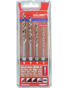 ASSORTIMENTO 4 PEZZI PUNTE PER LEGNO