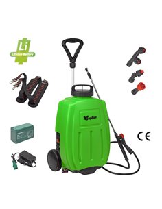 POMPA A SPALLA CON CARRELLO BATTERIA A LITIO - 12V - 8AH 2