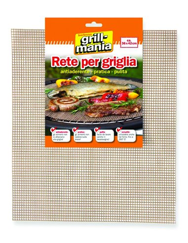 GRIGLIA BARBECUE RETE ANTIADERENTE RETTANGOLARE